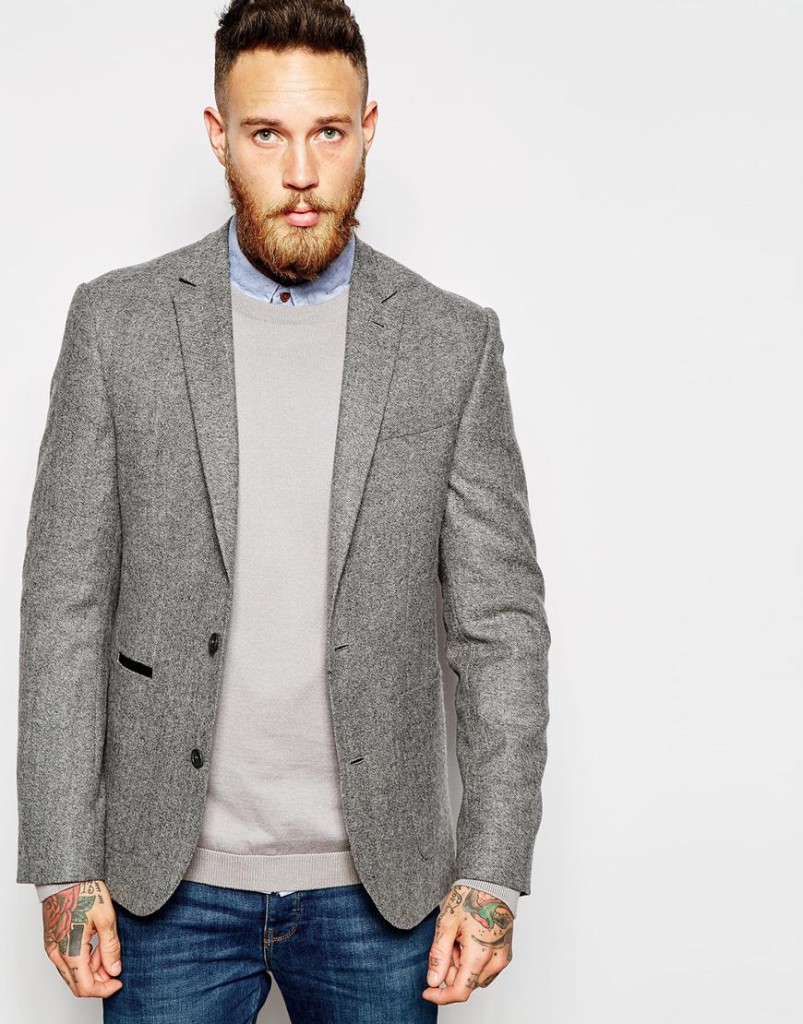 Shop the look - slim Fit Blazer In Tweed, online kostuum, bestellen, mannenstyle, herenkleding online 4