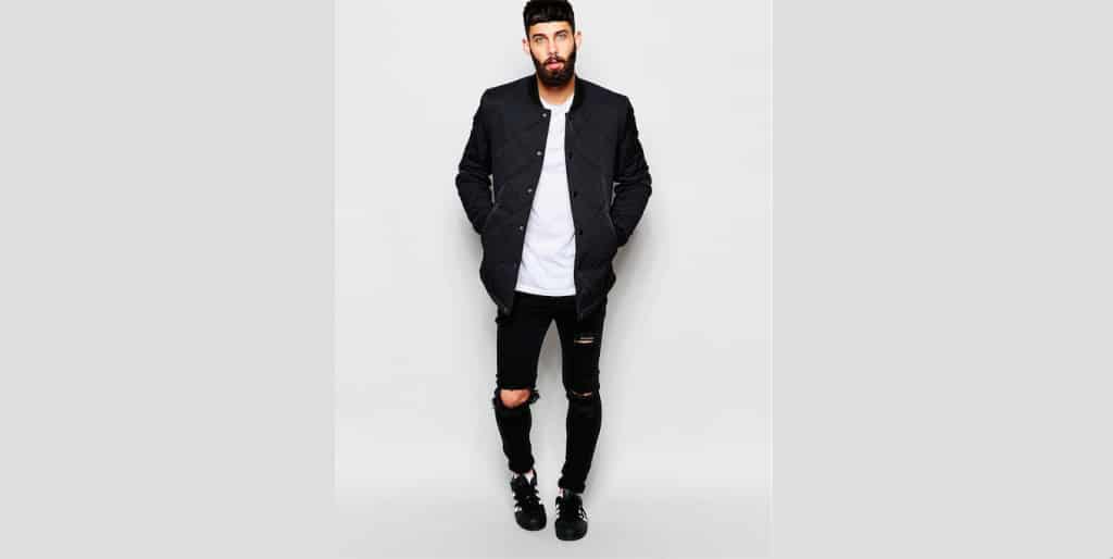 shop the look Quilted Bomber Jacket online bestellen mannenstyle