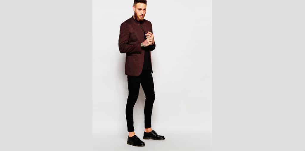 skinny blazer jersey mandarin collar online bestellen fashion mannen herenkleding mannenstyle