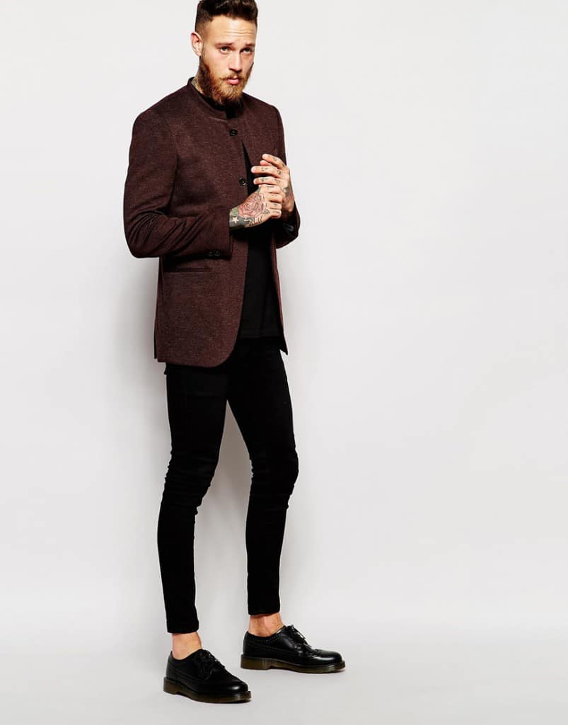 skinny blazer jersey mandarin collar online bestellen fashion mannen herenkleding mannenstyle 4